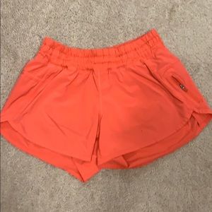 Lululemon neon coral shorts